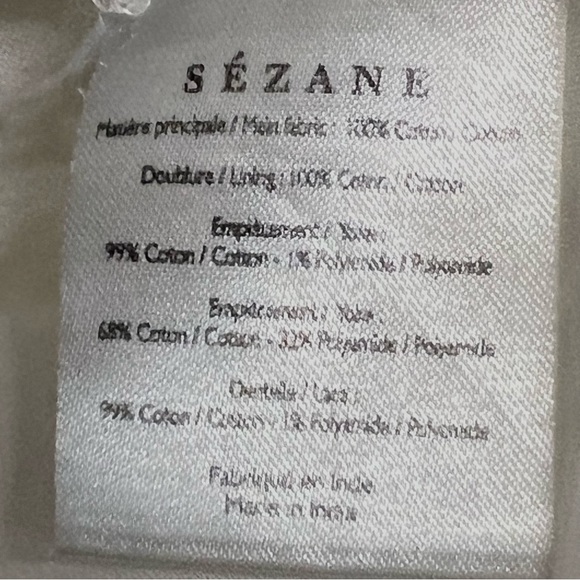 Sezane Sophie White Cotton Lace Ruffle Bohemian Mini Dress Women’s US 10 EU 42 - Picture 10 of 13